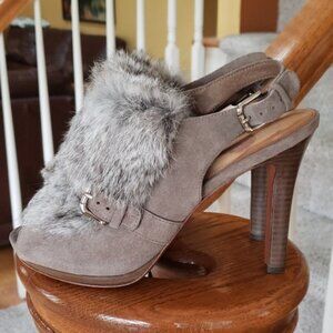 Coach Bea Fur Slingback Heels